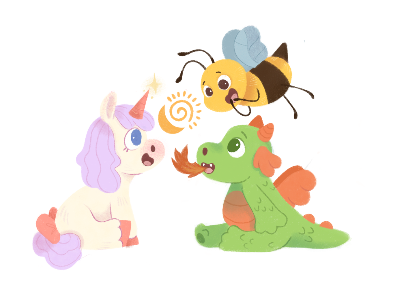 Unigoo, Honeygoo and Dragoo playing together